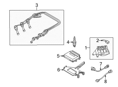 2006 Hyundai Tucson Ignition System Cable Set-Spark Plug Diagram for 27501-37C10