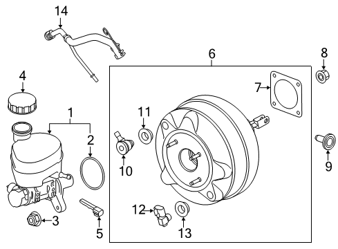 2015 Ford Mustang Hydraulic System Master Cylinder Nut Diagram for -W520112-S900