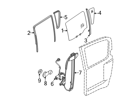 2007 Nissan Xterra Rear Door Weatherstrip-Rear Corner, RH Diagram for 82272-ZS60A