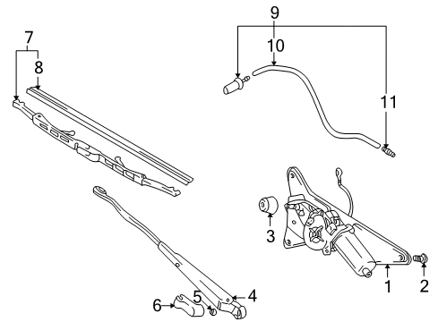 2003 Chevrolet Tracker Wiper & Washer Components Wiper, Rear Window (Insert) Diagram for 91175077