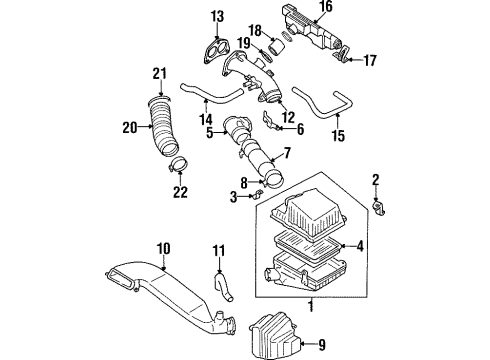 1996 Kia Sportage Powertrain Control Pipe Assembly-Air Intake Diagram for 0K08013230A