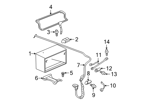 2005 Cadillac DeVille Battery Cable Asm, Battery Negative Diagram for 88953169