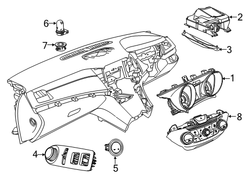 2014 Chevrolet SS Cluster & Switches, Instrument Panel Switch, Ignition & Start Diagram for 92256903