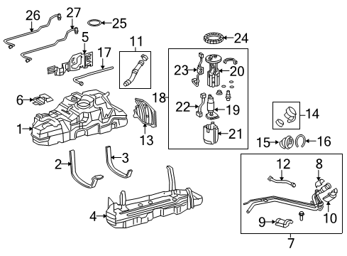 2016 Lexus GX460 Fuel Supply Tube Sub-Assembly, Fuel Diagram for 77012-35090