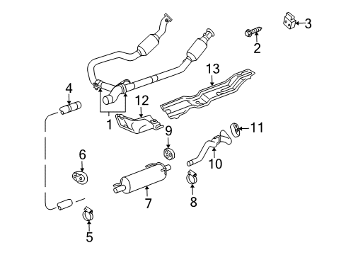 2009 Dodge Ram 1500 Exhaust Components Exhaust Muffler Diagram for 55398266AD