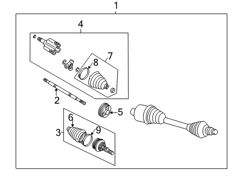 2007 Chevrolet Impala Drive Axles - Front Front Wheel Drive Shaft Assembly Diagram for 15850525