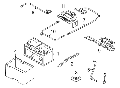 2011 BMW Z4 Battery Positive Battery Lead Cable Diagram for 61129189850