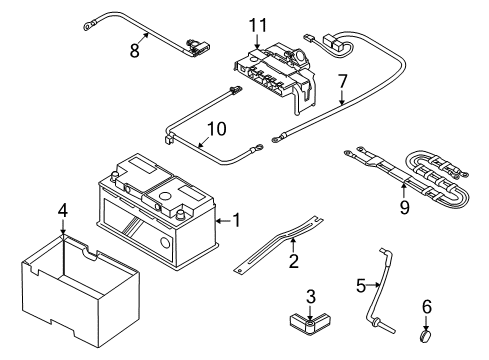 2011 BMW Z4 Battery Plus Pole Battery Cable Diagram for 61129165850