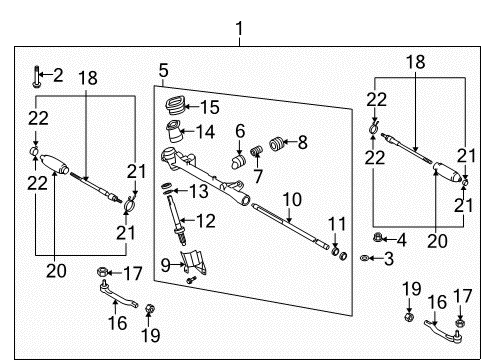 2011 Nissan Versa Steering Column & Wheel, Steering Gear & Linkage Gear Assy-Steering Diagram for 48010-EM30B