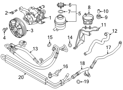 2015 BMW X1 P/S Pump & Hoses, Steering Gear & Linkage Pulley Diagram for 32427582947