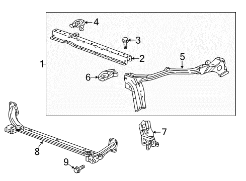  Reinforcement-Front End Upper Tie Bar Diagram for 23496376