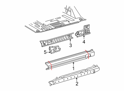 2004 Toyota Tacoma Rocker Panel Inner Rocker Diagram for 57402-04900