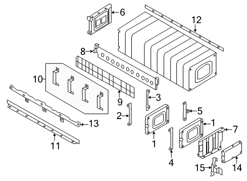 2011 Nissan Leaf Electrical Components Bracket - Battery Mounting, Front Diagram for 295L2-3NA2A