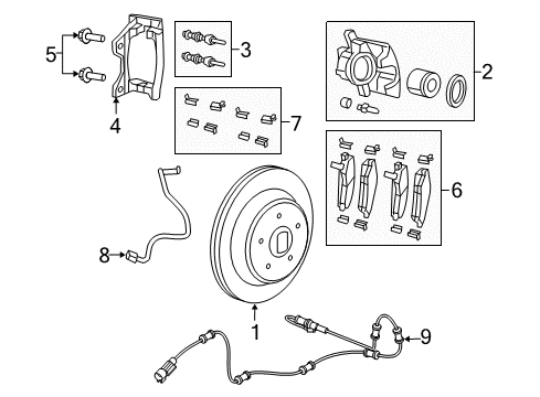 2019 Jeep Wrangler Brake Components CALIPER-Disc Brake Diagram for 68385515AA