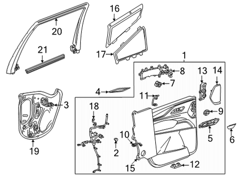 2022 Cadillac Escalade ESV Interior Trim - Rear Door Belt Weatherstrip Diagram for 84128188