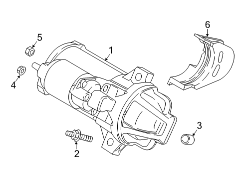 2017 Ford Focus Starter Starter Diagram for CV6Z-11002-J