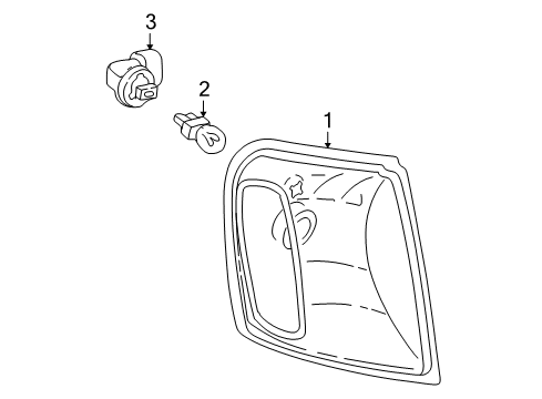 2002 Ford Explorer Sport Trac Park & Signal Lamps Park/Turn Lamp Diagram for 6L2Z-13201-A