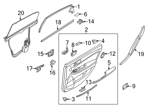 2016 Hyundai Equus Rear Door Latch & Actuator Assembly-Rear Door, LH Diagram for 81410-3N030