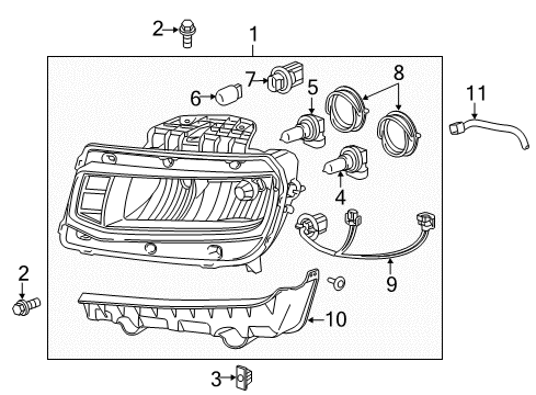 2015 Chevrolet Camaro Headlamps Harness Diagram for 23119268