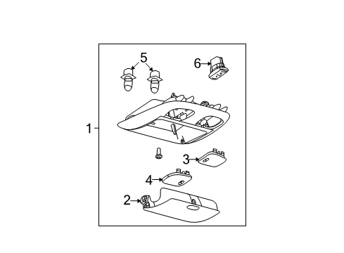 2010 Ford Fusion Overhead Console Lamp Lens Diagram for 6N7Z-13783-AA