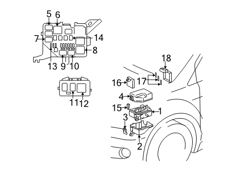 2006 Scion xA Stability Control Upper Cover Diagram for 82662-52230