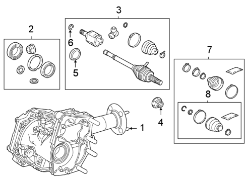 2021 Toyota Avalon Transfer Case Transfer Case Diagram for 36100-42160