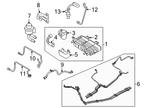 2012 Lincoln MKZ Emission Components Vapor Hose Diagram for AE5Z-9A228-B