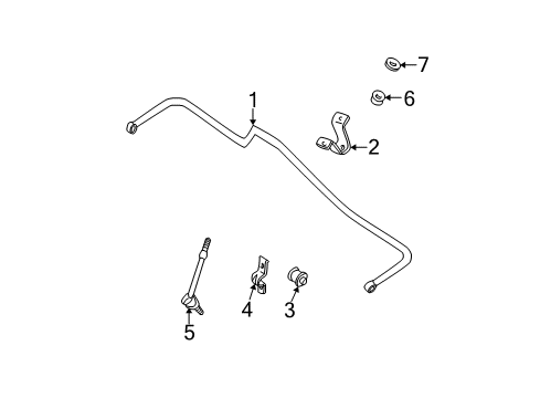 1999 Nissan Pathfinder Stabilizer Bar & Components - Rear Bracket Assy-Stabilizer Mounting Diagram for 56231-0W001