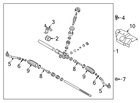 2015 Kia Sorento Steering Column, Steering Gear & Linkage, Steering Wheel & Trim Column Assembly-Upper Diagram for 563101U500