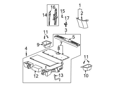 2004 Saturn Vue Interior Trim - Rear Body Jack Assembly Diagram for 22728583