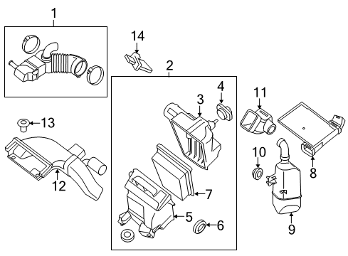 2011 Nissan Sentra Powertrain Control Duct Assembly-Air Diagram for 16554-ET000