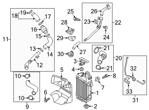 2017 Kia Optima Intercooler Pipe-I/COOLER Inlet Diagram for 282512B700