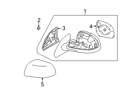 2012 Nissan Leaf Outside Mirrors Mirror-Skull Cap LH Diagram for 96302-3NA0D