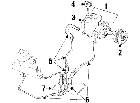 1998 Pontiac Grand Prix P/S Pump & Hoses, Steering Gear & Linkage Hose Asm-P/S Gear Inlet Diagram for 26064184