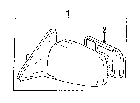 1990 Toyota Camry Mirrors Driver Side Mirror Outside Rear View Diagram for 87961-32220