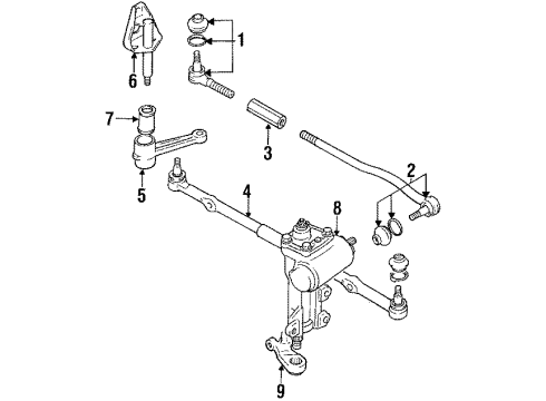 1997 Geo Tracker Steering Column & Wheel, Steering Gear & Linkage Rod, Steering Linkage Outer Tie Diagram for 91172186