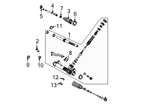 2004 Ford Focus P/S Pump & Hoses, Steering Gear & Linkage Outer Tie Rod Diagram for YS4Z-3A130-CA