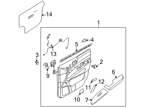 2012 Kia Sedona Front Door Power Window Main Switch Assembly Diagram for 935704D050KS