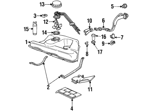 1993 Cadillac Seville Senders Switch Asm, Engine Oil Pressure Indicator Diagram for 19244520