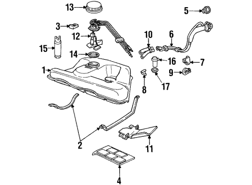 1993 Cadillac Seville Senders CLAMP, Fuel Tank Filler Diagram for 3530901