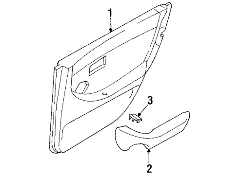 1994 Infiniti J30 Interior Trim - Rear Door Rear Door Armrest, Right Diagram for 82940-10Y00