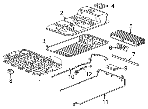 2018 Chevrolet Bolt EV Hybrid Components, Battery, Cooling System Battery Diagram for 24295446