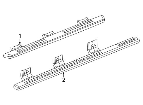 2022 Ram 1500 Running Board Step-Side Diagram for 68309998AC