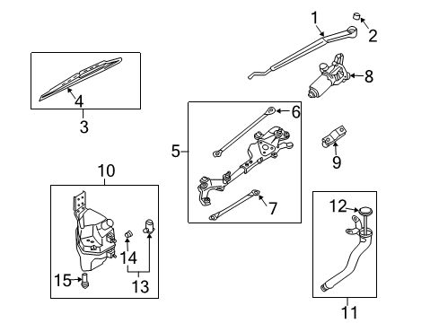 2006 Infiniti G35 Wiper & Washer Components Wiper Blade Driver Refill Diagram for 28895-CM30A