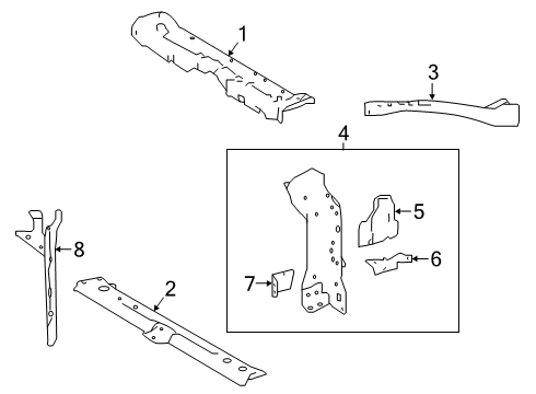 2021 Toyota Corolla Radiator Support Side Support Diagram for 53203-47903
