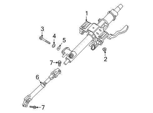 2020 Hyundai Veloster N Steering Column & Wheel, Steering Gear & Linkage Joint Assembly-STRG Diagram for 56400-S0000