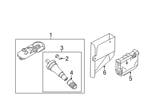 2017 Ford Fiesta Tire Pressure Monitoring TPMS Sensor Screw Diagram for -W714266-S300