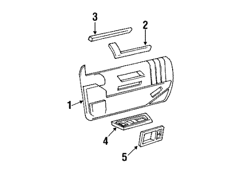 1990 Oldsmobile Cutlass Supreme Interior Trim - Front Door Plate Asm-Front Side Door Armrest Mount Diagram for 10094063