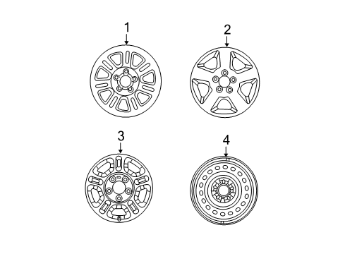 2005 Ford Explorer Sport Trac Wheels Wheel, Alloy Diagram for 3L2Z-1007-NA