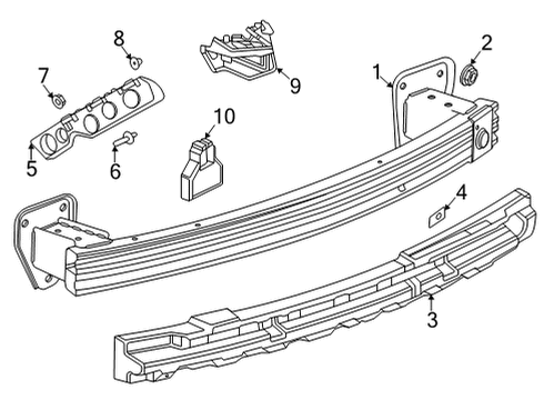 2021 Chevrolet Trailblazer Bumper & Components - Rear Lower Bracket Diagram for 42747854